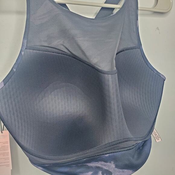 NWT Victoria's Secret Sport XXL Black Blue Abstract Marble Print Sports Bra - Picture 12 of 16